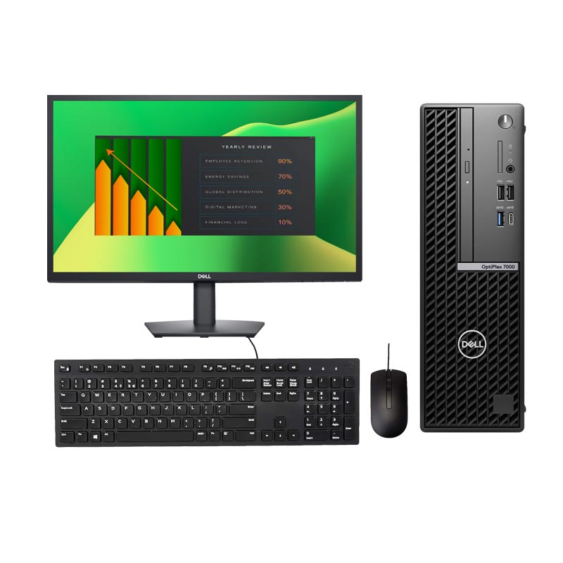 Picture of Dell OptiPlex 7010 Plus - 13th Gen Core i7-13700 (16GB/ 512GB SSD/ 1Year Warranty/ Black) + Dell 24" Full HD LCD E2423H Monitor